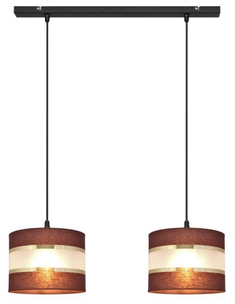 Lustr na lanku HELEN 2xE27/15W/230V hnědá/černá/zlatá