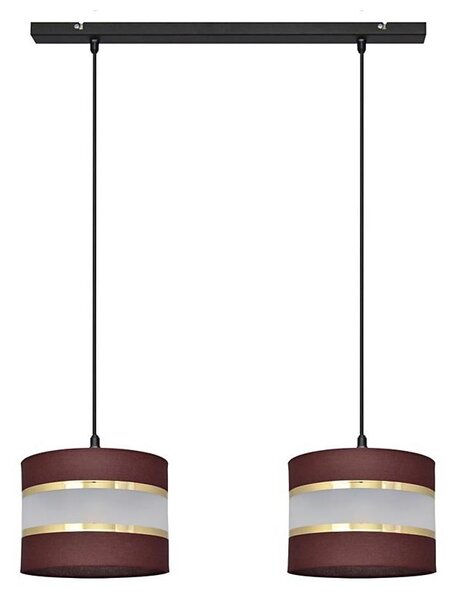 Lustr na lanku HELEN 2xE27/15W/230V hnědá/černá/zlatá