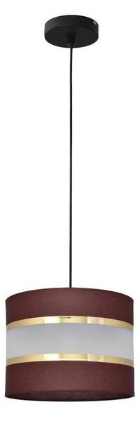 Lustr na lanku HELEN 1xE27/15W/230V pr. 20 cm hnědá/černá/zlatá