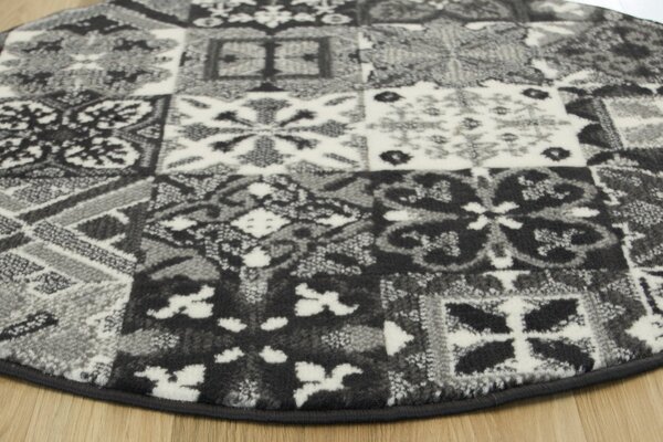 Balta Kulatý koberec Luna 503754/89922 šedý patchwork Rozměr: průměr 80 cm