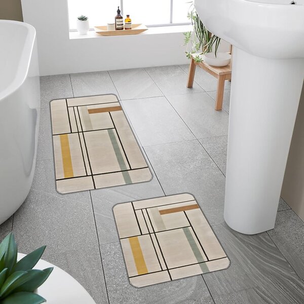 Světle hnědé koupelnové předložky v sadě 2 ks 60x100 cm – Mila Home