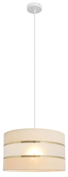 Lustr na lanku HELEN 1xE27/15W/230V pr. 35 cm krémová/zlatá