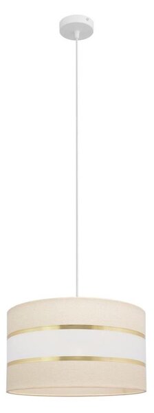 Lustr na lanku HELEN 1xE27/15W/230V pr. 35 cm krémová/zlatá
