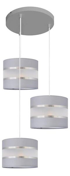 Lustr na lanku HELEN 3xE27/15W/230V šedá/stříbrná