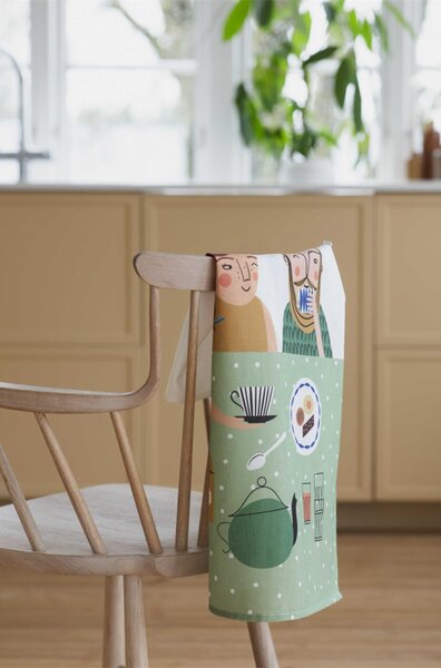 Spira of Sweden Lněná utěrka Fika 50x70
