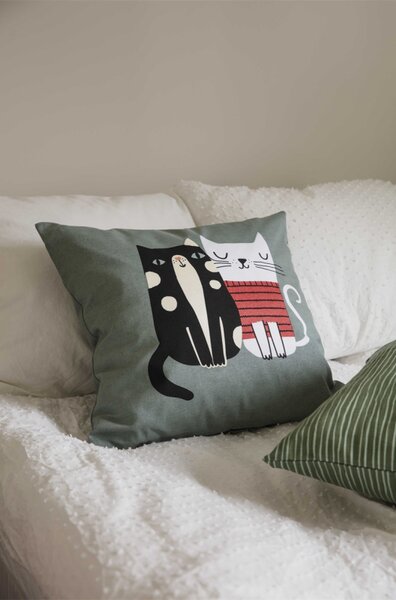 Spira of Sweden Povlak na polštář Cat Love 50x50
