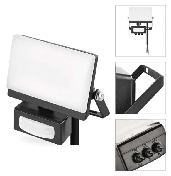 LED Reflektor se senzorem pohybu TAMBO EVO LED/20W/230V 4000K IP44 černá