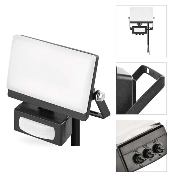 LED Reflektor se senzorem pohybu TAMBO EVO LED/10W/230V 4000K IP44 černá