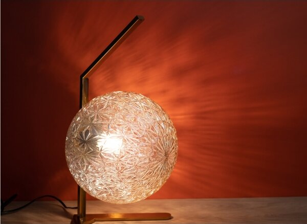 Klausen 108003 - Stolní lampa JUNO 1xE27/7W/230V béžová/zlatá