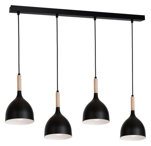 Lustr na lanku NOAK WOOD 4xE27/60W/230V