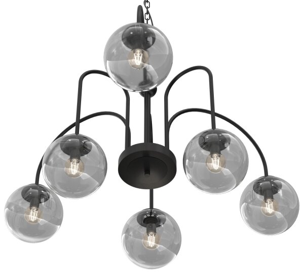 Lustr na řetězu CAMBRIDGE 6xE14/60W/230V černá