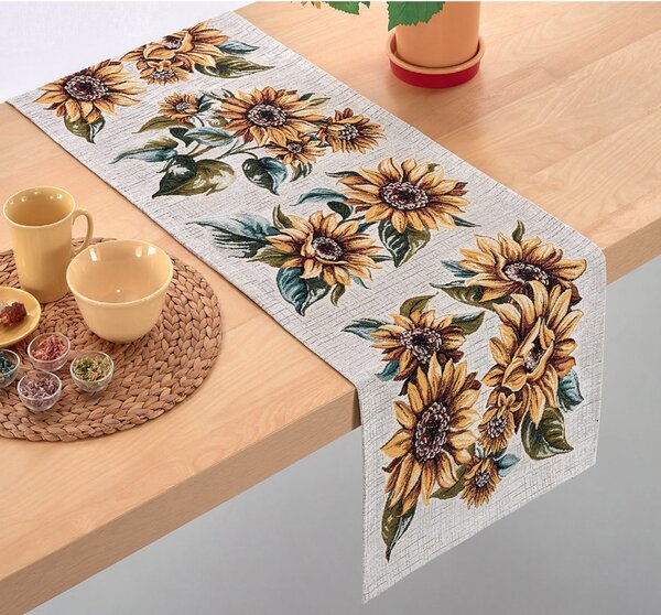 Gobelínový běhoun na stůl Slunečnice Chenille IT120 Barva Vícebarevná Rozměry 50x40 cm