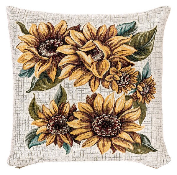 Gobelínový povlak na polštář Slunečnice Chenille IT120 Barva Vícebarevná Rozměry 42x42 cm