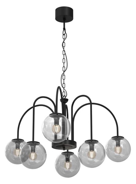 Lustr na řetězu CAMBRIDGE 6xE14/60W/230V černá