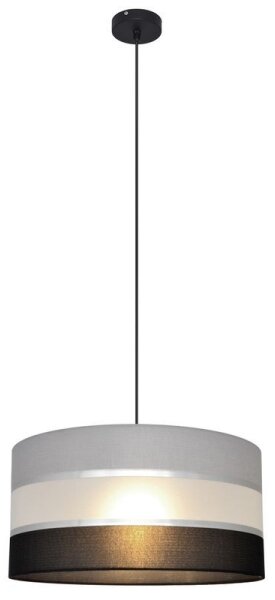 Lustr na lanku HELEN 1xE27/15W/230V pr. 40 cm černá/šedá/stříbrná