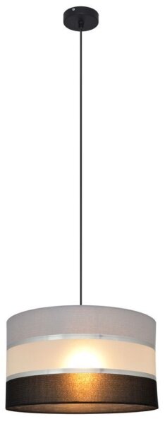 Lustr na lanku HELEN 1xE27/15W/230V pr. 35 cm černá/šedá/stříbrná