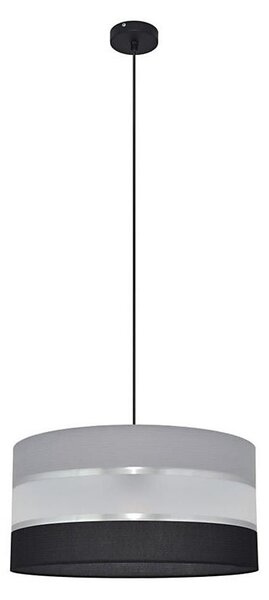 Lustr na lanku HELEN 1xE27/15W/230V pr. 40 cm černá/šedá/stříbrná