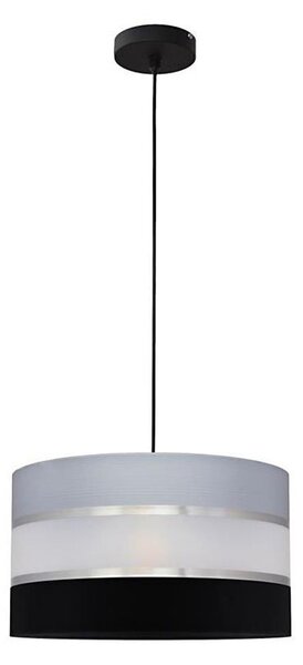 Lustr na lanku HELEN 1xE27/15W/230V pr. 35 cm černá/šedá/stříbrná