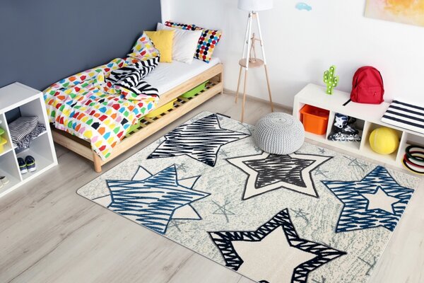 Makro Abra Dětský kusový koberec PETIT STARS Hvězdy modrý Rozměr: 120x170 cm