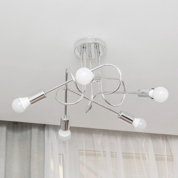 Přisazený lustr OXFORD 5xE27/15W/230V lesklý chrom