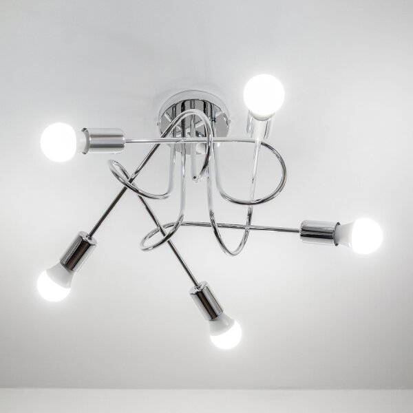 Přisazený lustr OXFORD 5xE27/15W/230V lesklý chrom