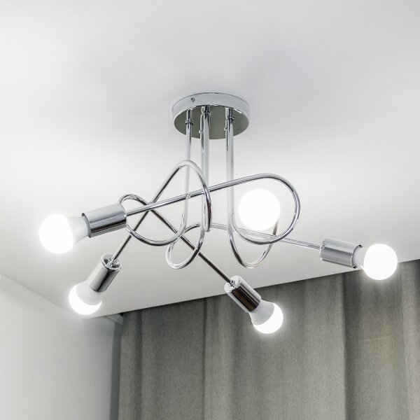 Přisazený lustr OXFORD 5xE27/15W/230V lesklý chrom