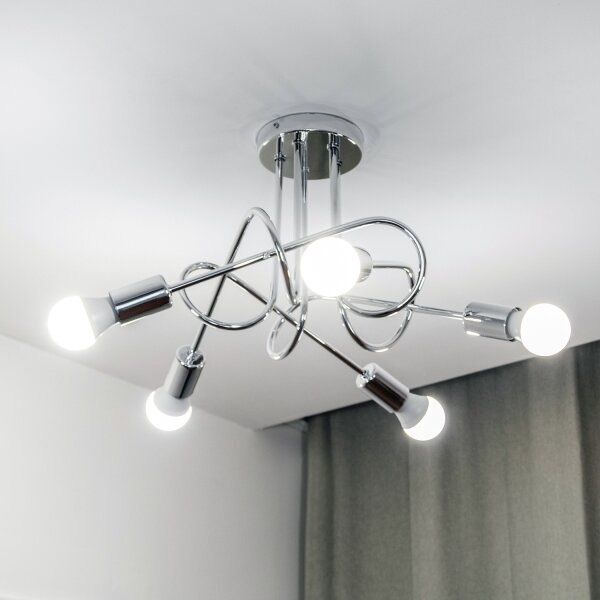 Přisazený lustr OXFORD 5xE27/15W/230V lesklý chrom