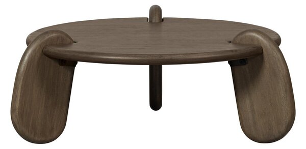 Hnědý kulatý konferenční stolek s deskou v dekoru ořechového dřeva ø 100 cm Imbue – BePureHome