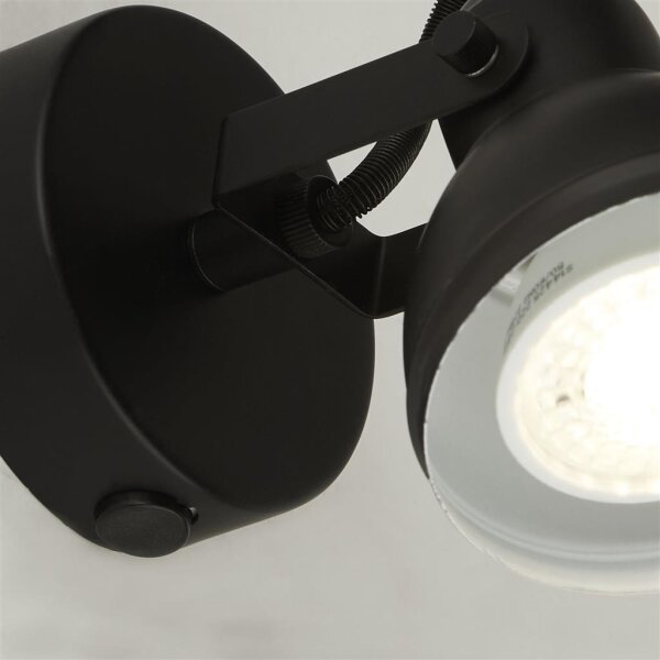 Searchlight 1541BK - Nástěnné bodové svítidlo FOCUS 1xGU10/50W/230V černá