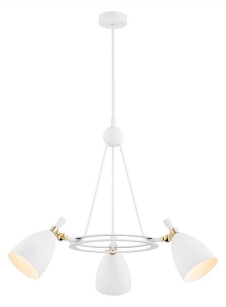 Argon 6148 - Lustr na tyči CHARLOTTE 3xE27/15W/230V bílá/zlatá