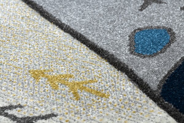 Makro Abra Dětský kusový koberec PETIT Indiánské Teepee šedý Rozměr: 80x150 cm