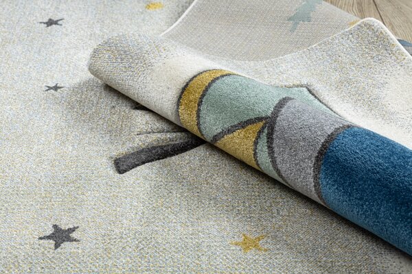 Makro Abra Dětský kusový koberec PETIT Indiánské Teepee šedý Rozměr: 80x150 cm