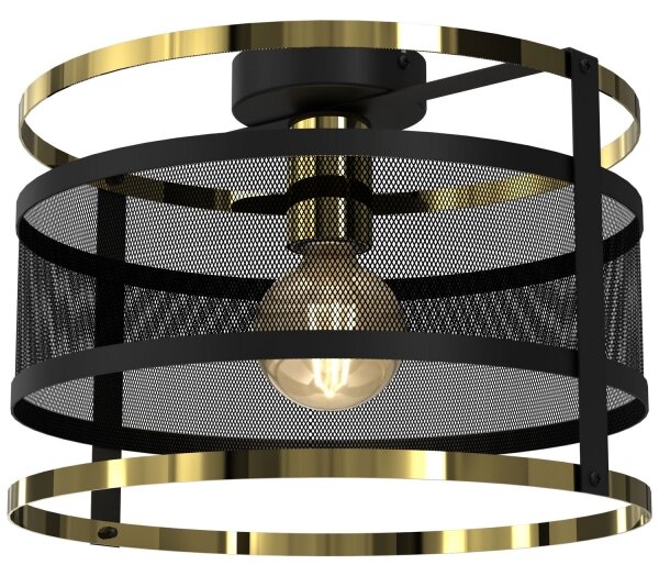 Přisazený lustr RIM 1xE27/60W/230V černá/zlatá