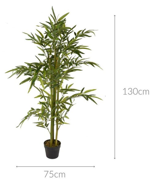 Umělý bambusový stromek v květináči, 130 cm