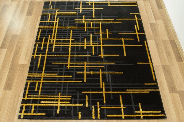 Makro Abra Moderní kusový koberec FESTIVAL 2732A černý / žlutý Rozměr: 160x230 cm