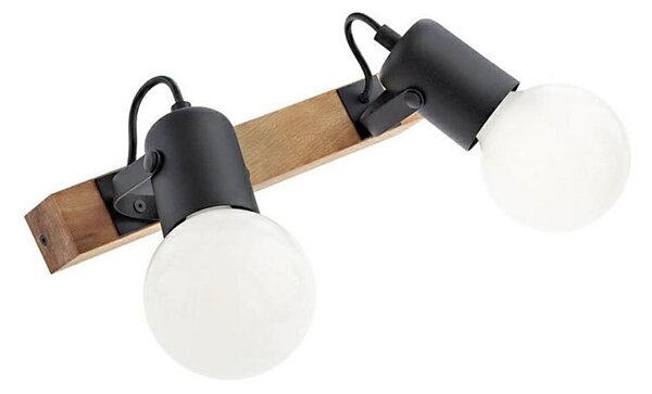 Redo 01-2416 - Nástěnné svítidlo TAFFI 2xE27/42W/230V černá/buk