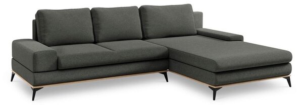 Tmavě šedá rozkládací rohová pohovka Windsor & Co Sofas Planet, pravý roh