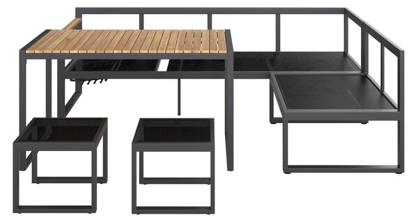 ZAHRADNÍ SEDACÍ SOUPRAVA dřevo, kov, textil Ambia Garden