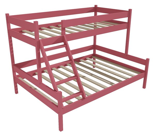 Vomaks Patrová postel s rozšířeným spodním lůžkem PPS 002 Rozměr: 100/120 x 180 cm, Povrchová úprava: netransparentní barva růžová