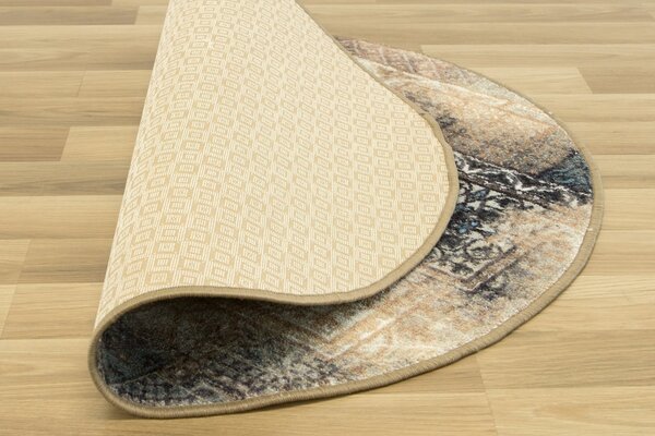 Makro Abra Kulatý koberec Patchwork HD Béžový Rozměr: průměr 67 cm