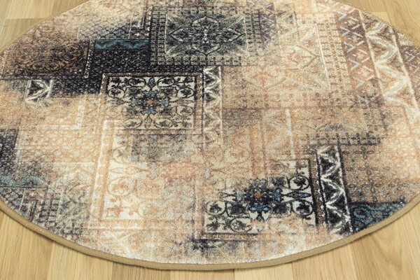Makro Abra Kulatý koberec Patchwork HD Béžový Rozměr: průměr 67 cm