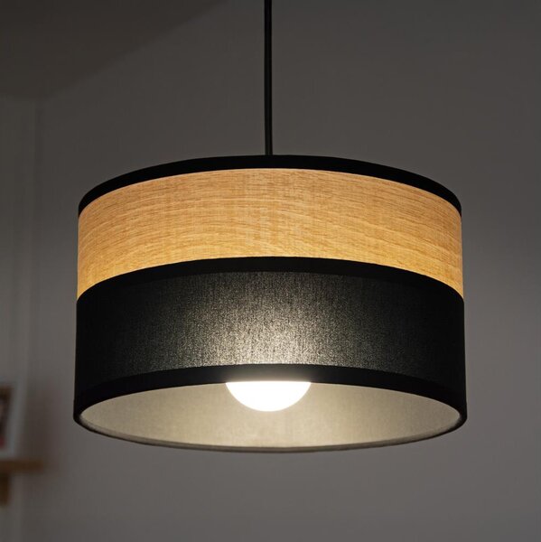 Lustr na lanku ALBA 1xE27/15W/230V pr. 25 cm černá/hnědá