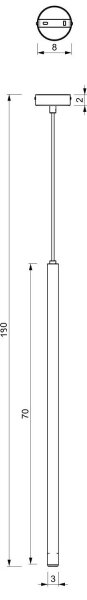 Lustr na lanku YORU 1xG9/8W/230V 70 cm černá