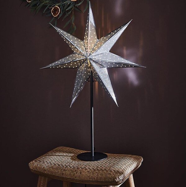 Markslöjd 705794 - Vánoční dekorace GLITTER 1xE14/25W/230V 65 cm černá/stříbrná