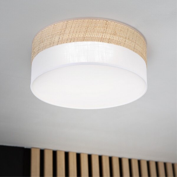 LED Stropní svítidlo SIRJA BOHO LED/20W/230V pr. 35 cm béžová/bílá