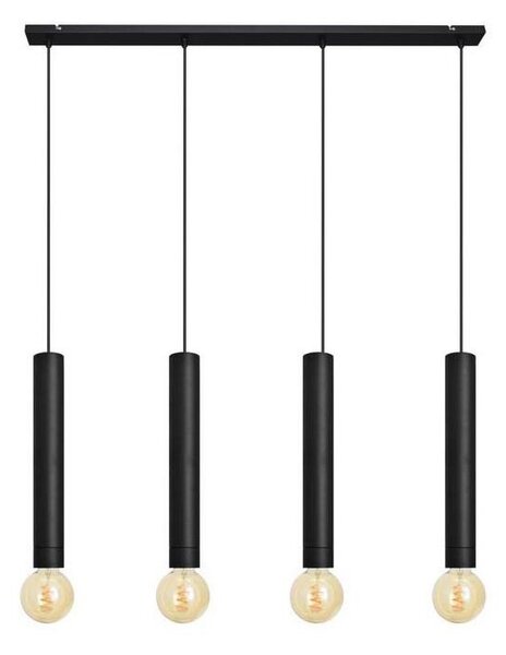 Lustr na lanku TUBA 4xE27/15W/230V černá