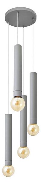 Lustr na lanku TUBA 4xE27/15W/230V šedá