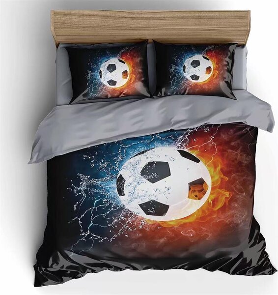 Sendia 3-dílné oboustranné povlečení elegantní fotbal 3 D 140x200 cm
