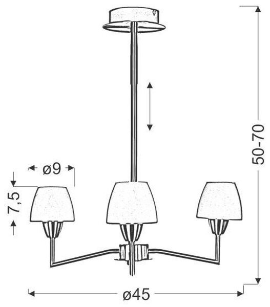 Candellux Togo stropní světlo 3x40 W bílá-nikl 33-10639