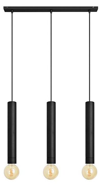 Lustr na lanku TUBA 3xE27/15W/230V černá